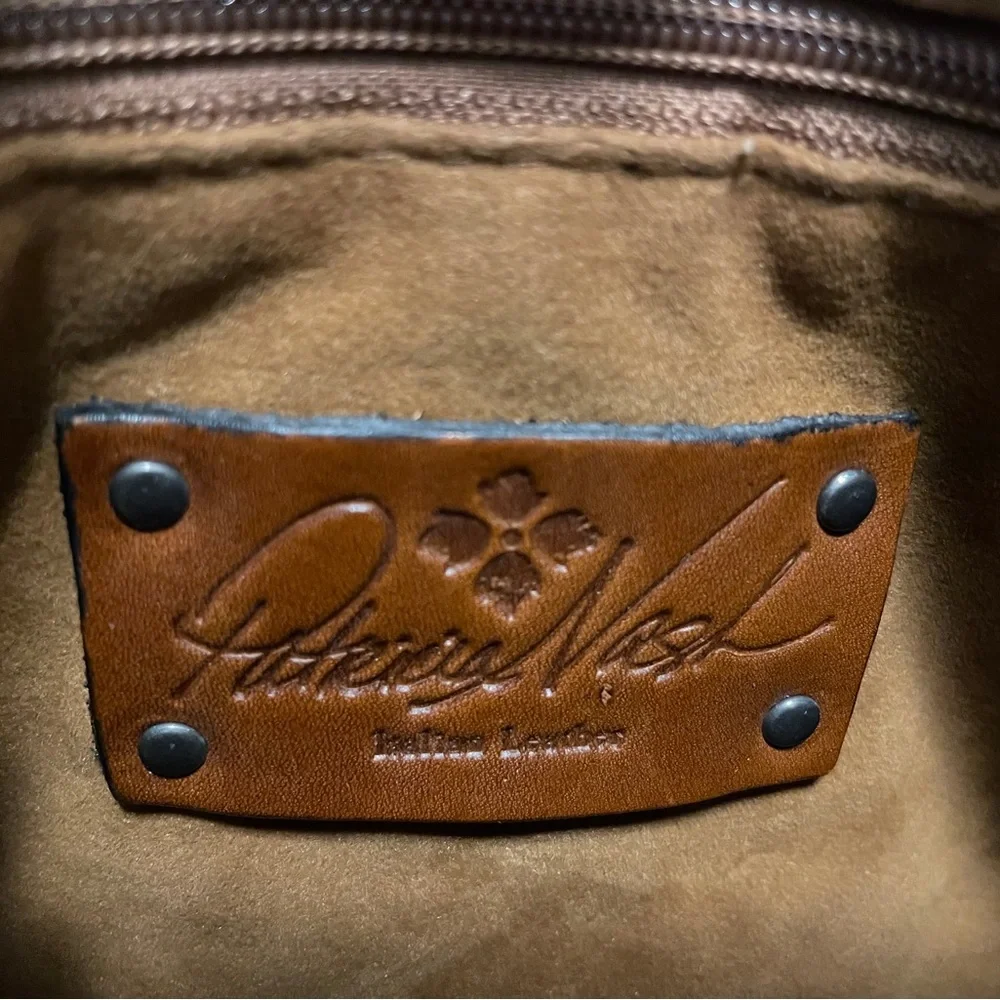 Patricia Nash Leather Embossed Wristlet.  Deep Navy. - Picture 3 of 3